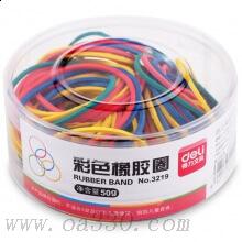 得力3219彩色橡膠圈 桶裝橡皮筋乳膠圈皮筋 50g/筒