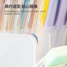 得力8934斜插筆筒兩聯(lián)(透明)(個(gè))