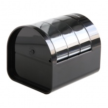 得力9147三層多功能筆筒(黑)