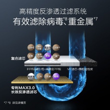 A.O.史密斯【新品上市】家用凈水器 整機(jī)質(zhì)保5年 專(zhuān)利MAX3.0 反滲透濾芯 1.6升/分鐘 無(wú)桶大流量?jī)羲畽C(jī) 1600S