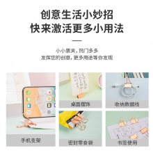 得力78204長(zhǎng)尾票夾(玫瑰金)(50只/盒)