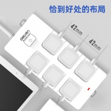 得力18168-03插座_6組_3米_PVC袋裝(白)(只)