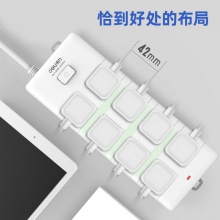 得力18170-05插座_8組_5米_PVC袋裝(白)(只)