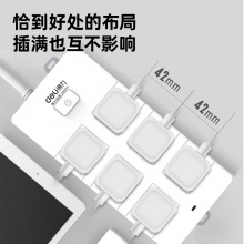 得力18260-02插座_6組_2米_PVC袋裝(白)(只)