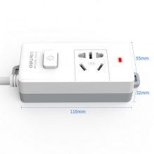 得力18277-02插座_1組_2米_PVC袋裝(白)(只)