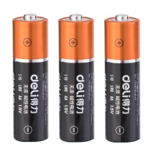 得力18510堿性5號(hào)電池5粒撕卡裝(黑)
