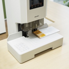 得力14608自動財務(wù)裝訂機(白)