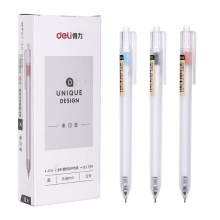 得力A115按動中性筆0.38mm全針管(黑)