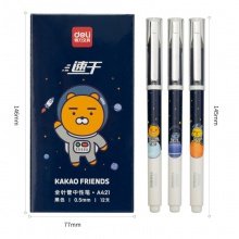 得力A421KAKAO FRIENDS速干中性筆0.5mm全針管(黑)(支)