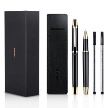 得力S158寶珠筆套裝0.5mm子彈頭(亮黑)(1支/盒)