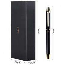得力S158寶珠筆套裝0.5mm子彈頭(亮黑)(1支/盒)