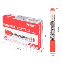得力S502可加墨白板筆(紅)(支)