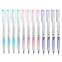 得力A555學(xué)生中性筆0.5mm全針管(黑)(支)