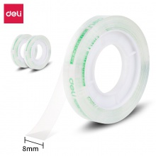 得力30008文具膠帶8mm×30y×38um(透明)(2卷/袋)
