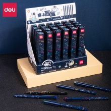 得力A613中國(guó)航天主題盲盒學(xué)生中性筆0.5mm子彈頭(黑)(1支/彩盒)
