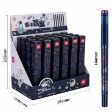 得力A613中國(guó)航天主題盲盒學(xué)生中性筆0.5mm子彈頭(黑)(1支/彩盒)