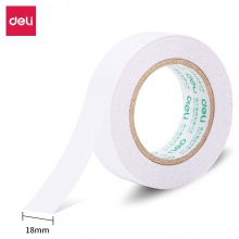 得力30436小卷芯棉紙雙面膠帶18mm×10y×80um(白色)(1卷/袋)