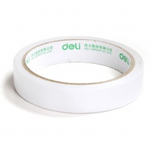 得力30402棉紙雙面膠帶18mm×10y×80um(白)(16卷/袋)