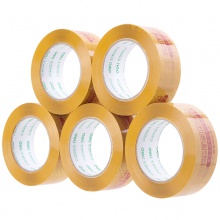 得力33448快遞膠帶42mm×120m×50um(黃紅)(5卷/筒)