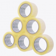 得力30333封箱膠帶60mm×100y×45um(6卷/筒)(普透)