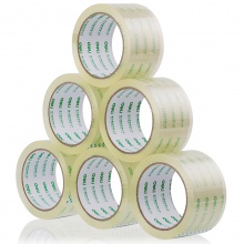 得力30323封箱膠帶60mm×60y×50um(6卷/筒)(高透)