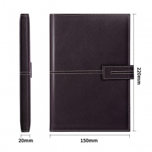 得力3343單包插芯皮面本-25K-210mm×143mm/120張(棕)(本)