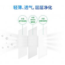 得力19380成人平面口罩（商超裝）(白色)(只)