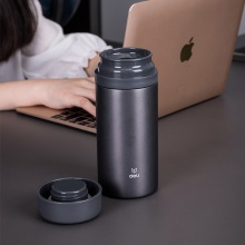 得力17657保溫杯(420ml)(深灰)(1只/盒)