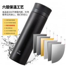 得力17658保溫杯(310ml)(深灰)(1個(gè)/盒)