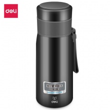 得力6146保溫杯(深灰)360ml304不銹鋼 子彈頭