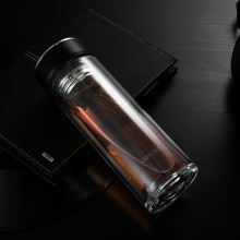 得力8978玻璃杯(黑)320ml蓋子鋅合金氧化