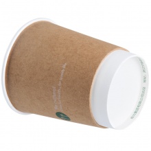 得力19204雙層紙杯(棕)(20只/包)280ml240g五星紙+18gPE膜