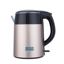 得力85606電熱水壺（1.5L）(香檳色)雙層不銹鋼