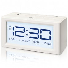 得力8825多功能電子鐘(白色)140×60×68mm