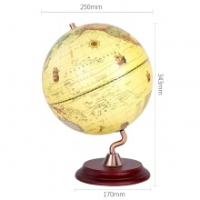 得力2217-仿古木質(zhì)地球儀25cm(黃色)(臺(tái))
